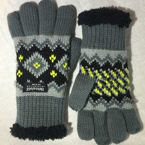 Girls' Knit Winter Gloves L/XL Toddler Knit/Sherpa